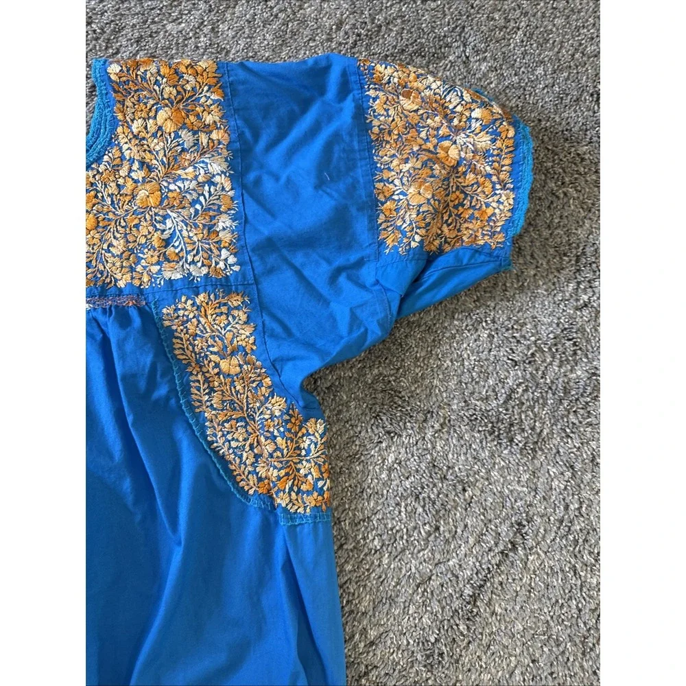 San Antonio Oaxaca Mexican Dress Hand Embroidered Silk Threads